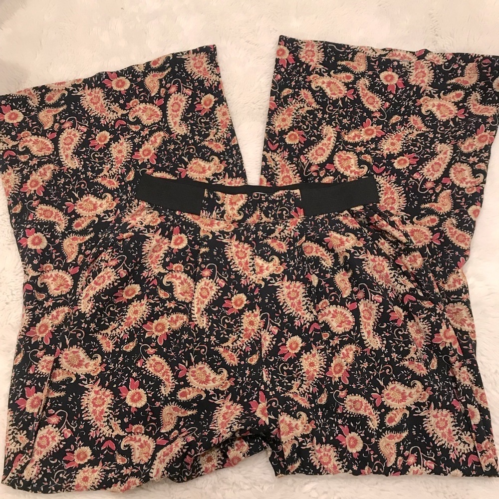 Forever 21 Floral Wide Leg Palazzo Paisley Pants